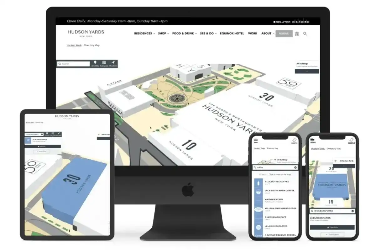 Hudson Yards maps on devices