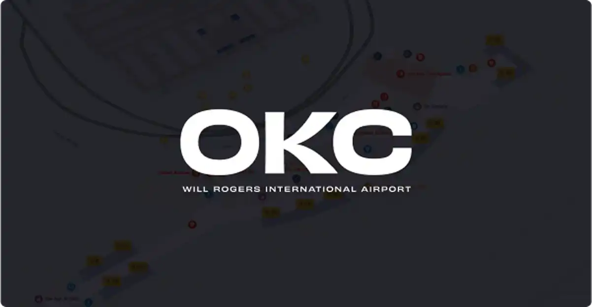 OKC Airport logo and map