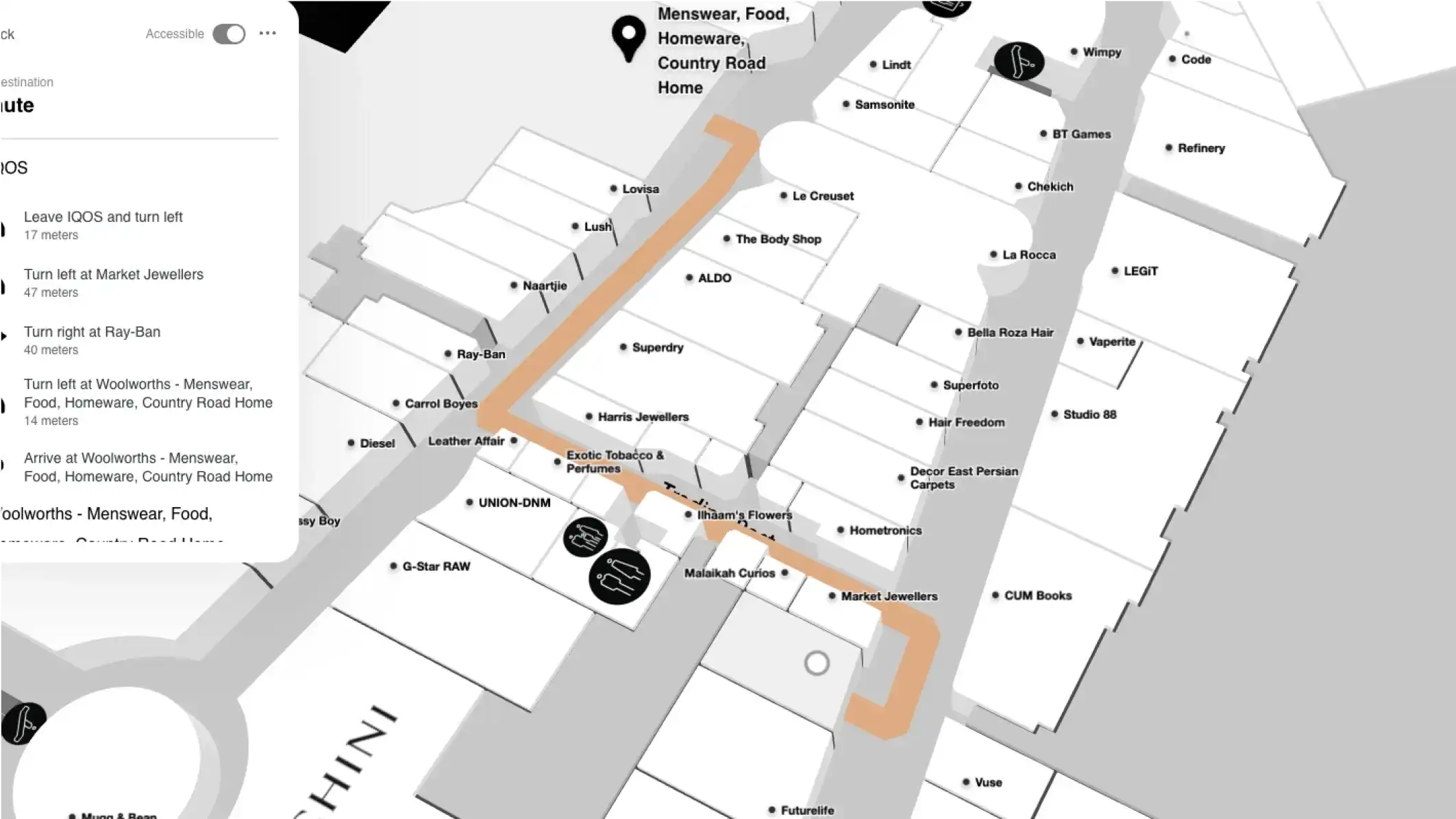 Canal Walk mall map directions