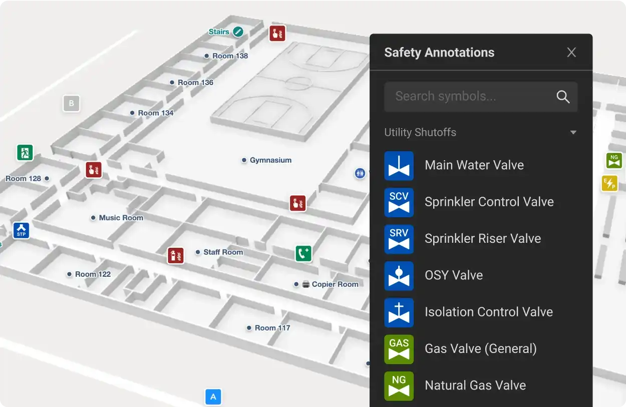 Example of a Mappedin Safety Map