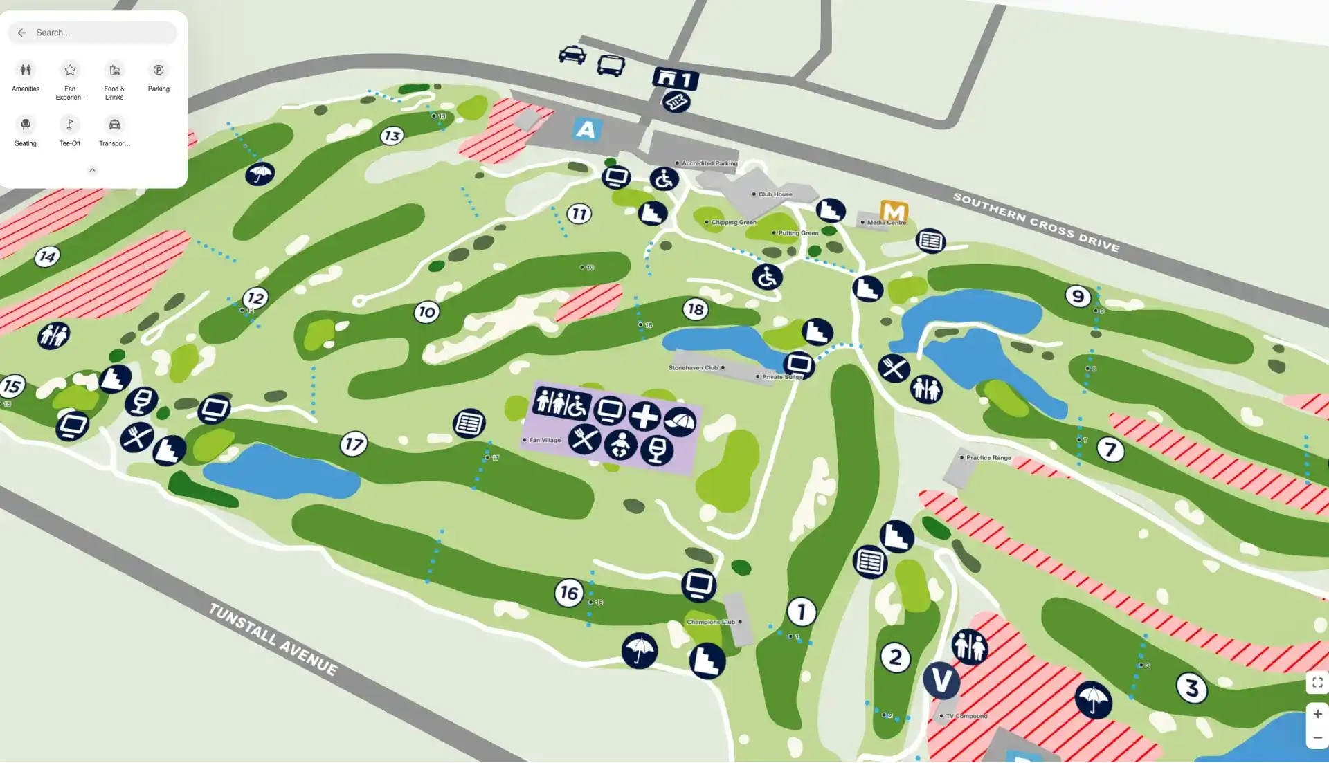 Digital map of golf course