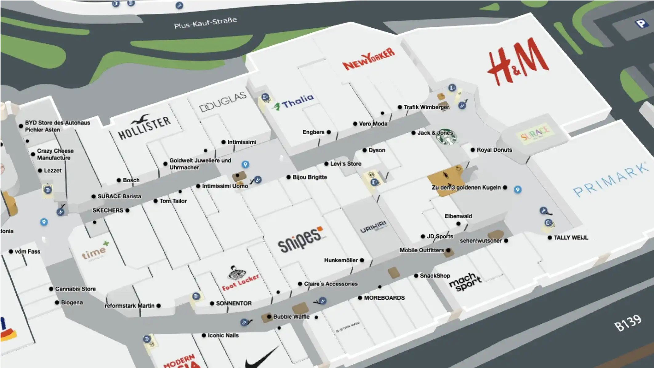 PlusCity mall map