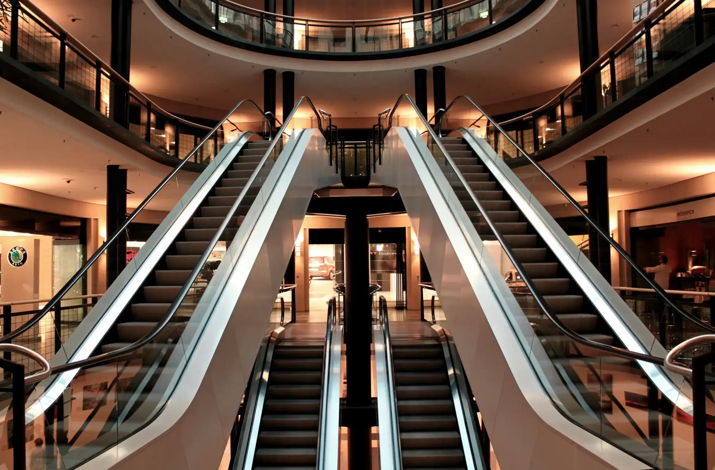 Mall escalators