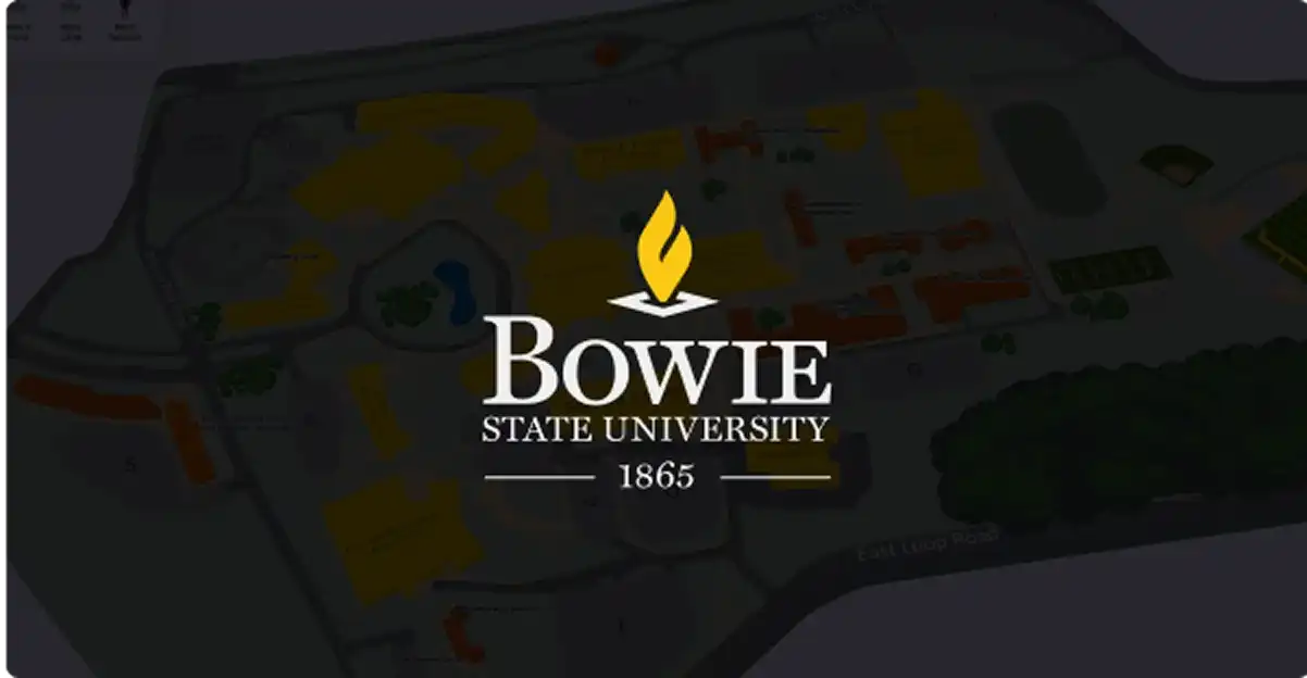 Bowie State logo and map