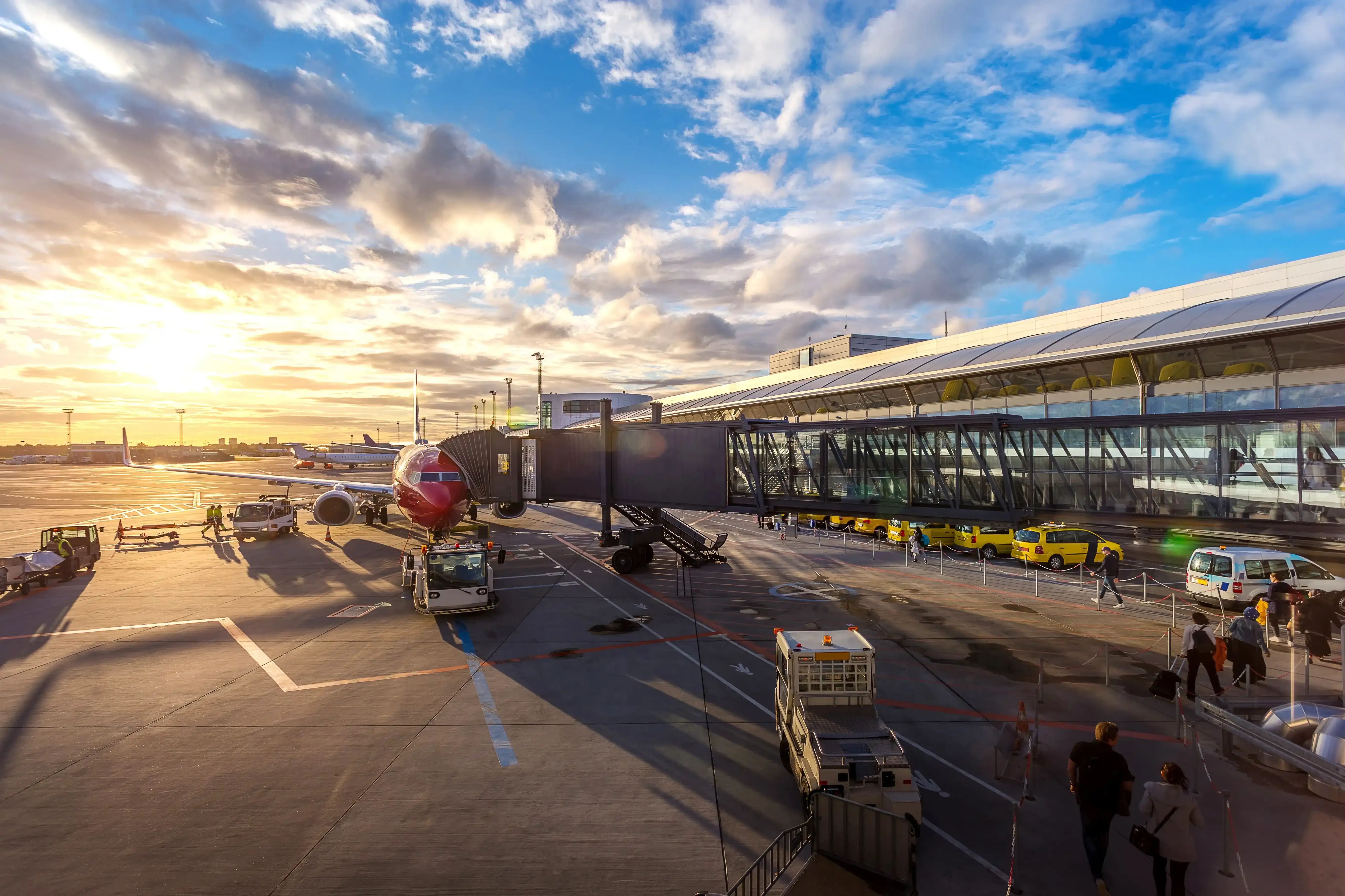 Airplane sitting on tarmac