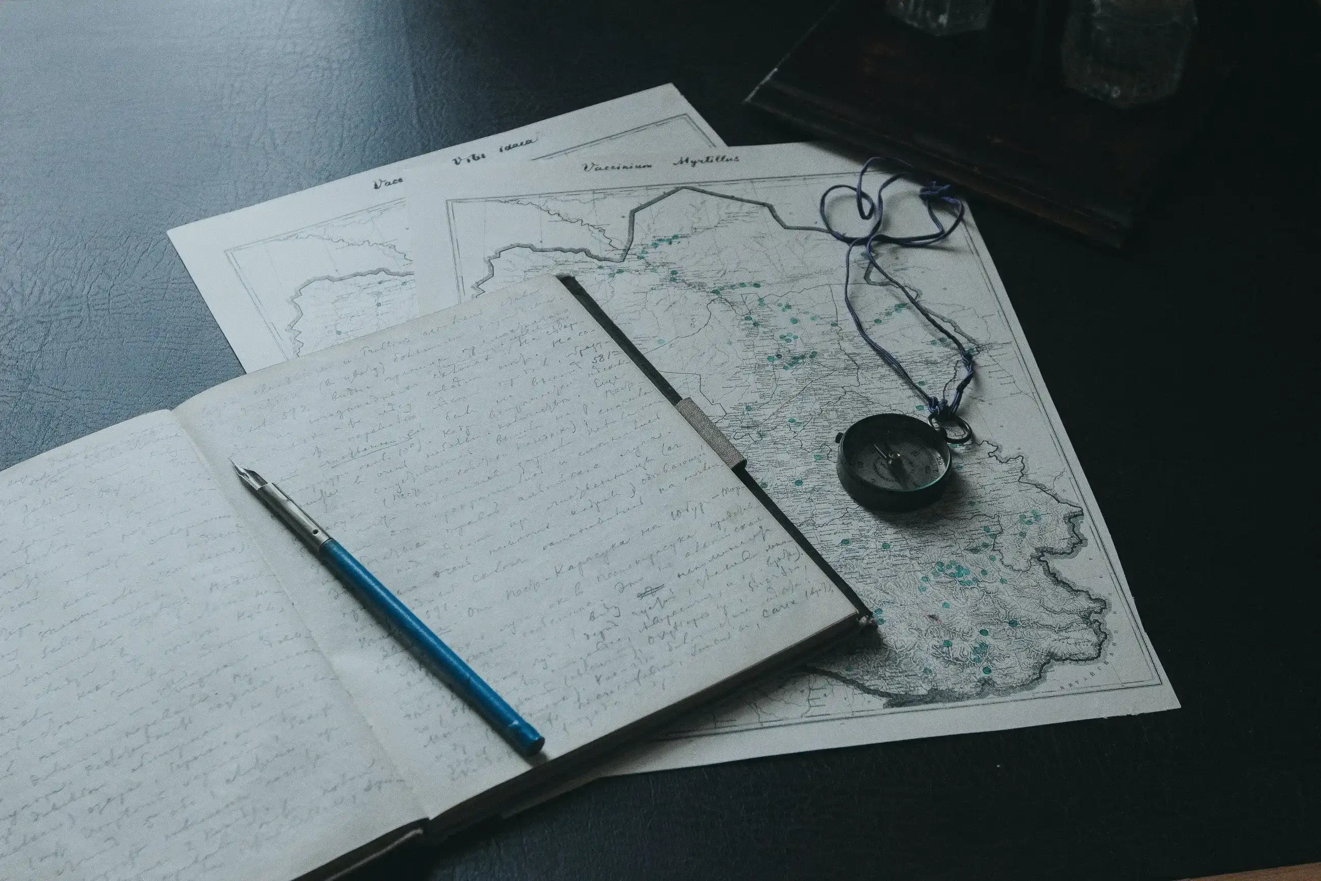 Paper map on a desk