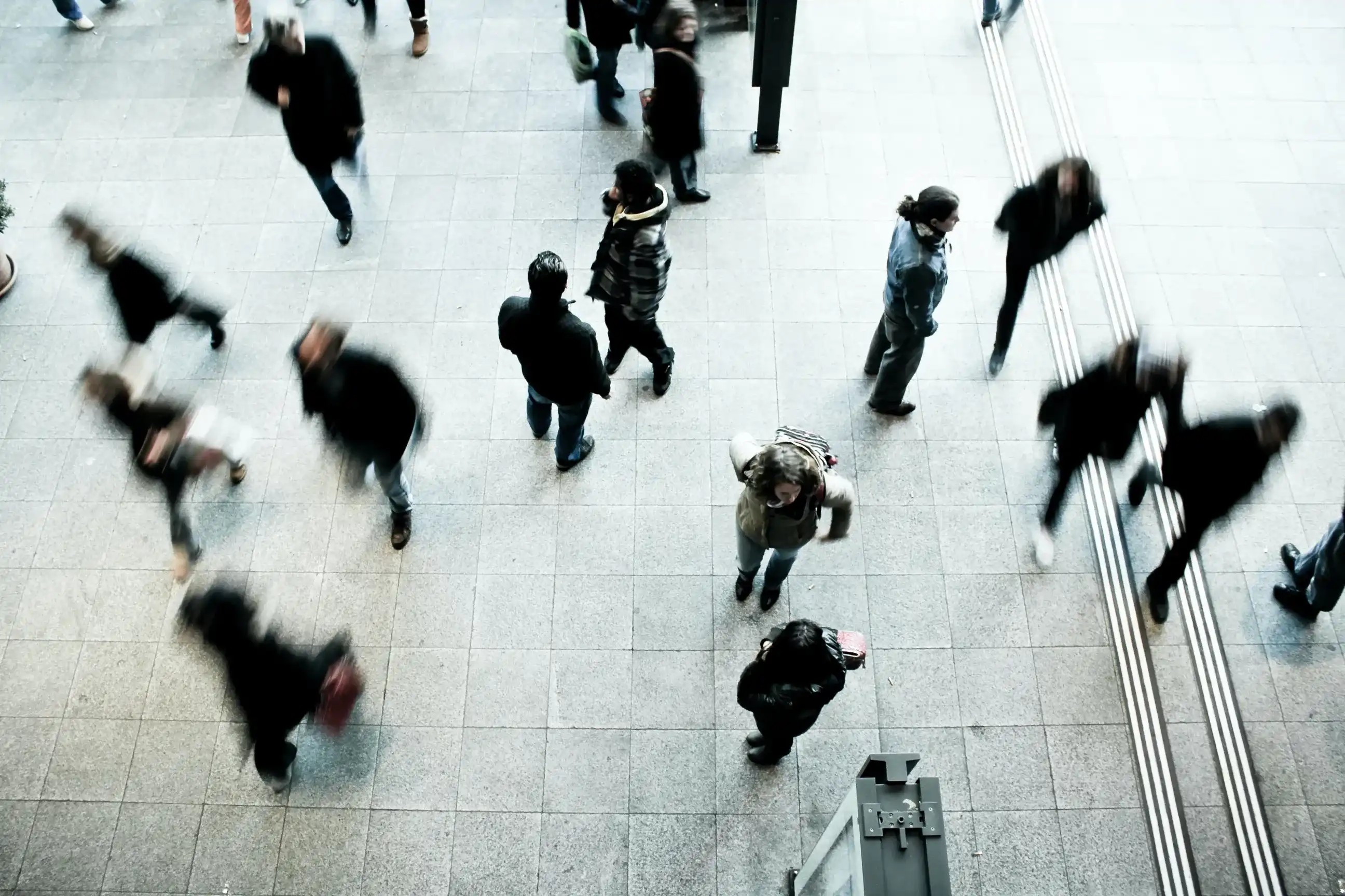 People walking in a building