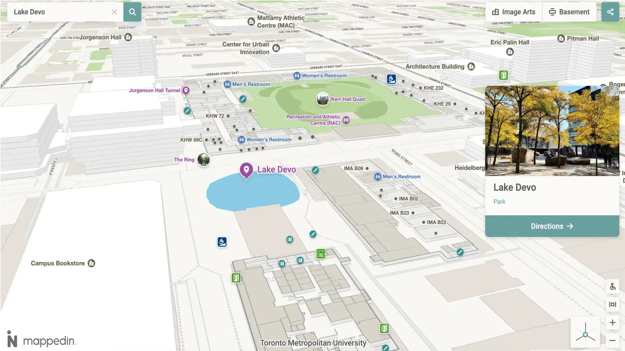 TMU campus map - Lake Devo