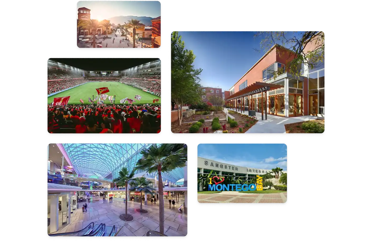 A collage of Mappedin Venues