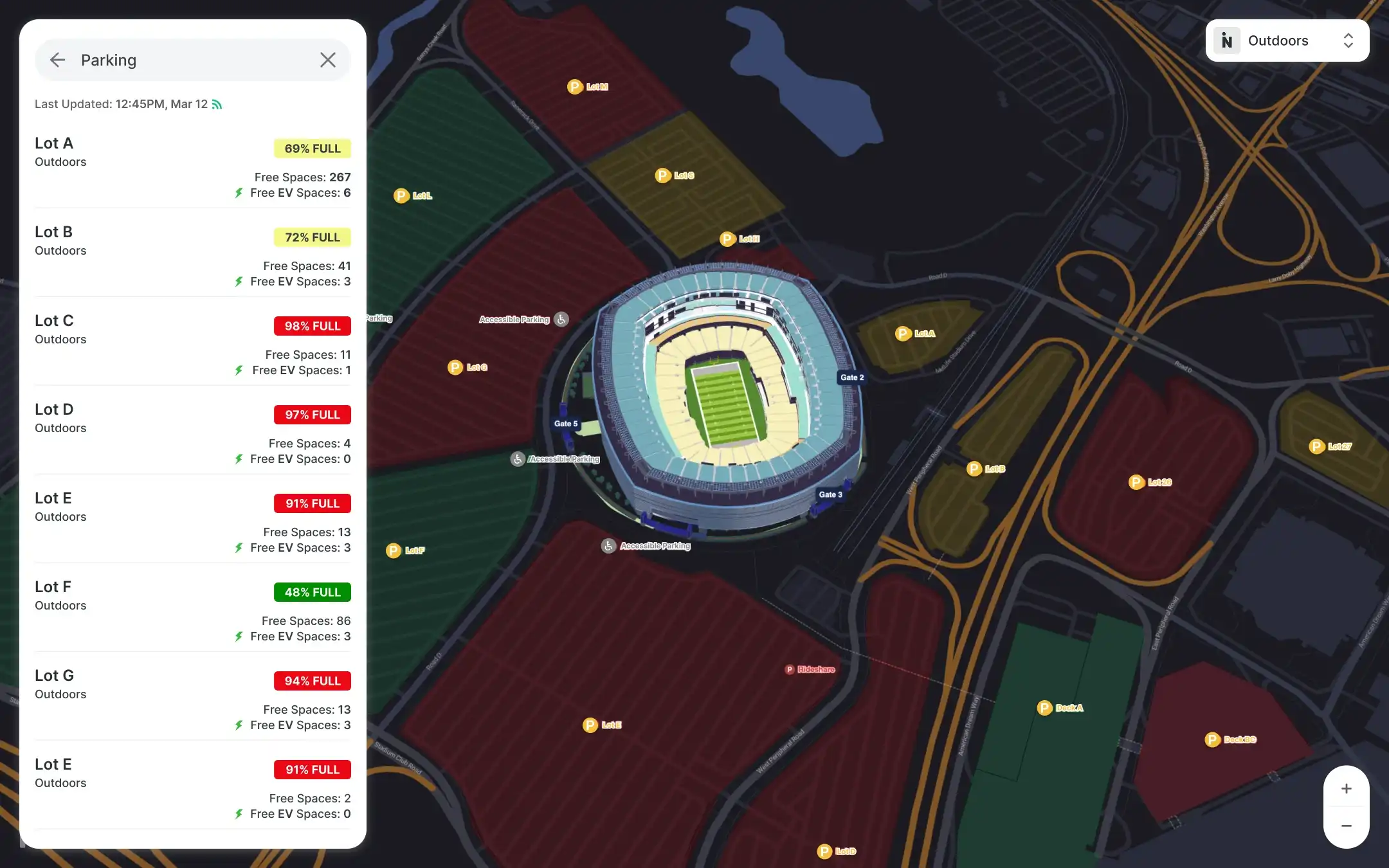 Game day logistics example