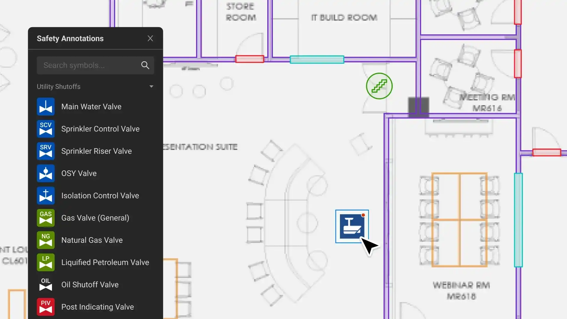 Safety annotations on a digital map