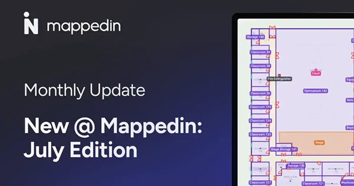 New @ Mappedin: July Edition Title Card