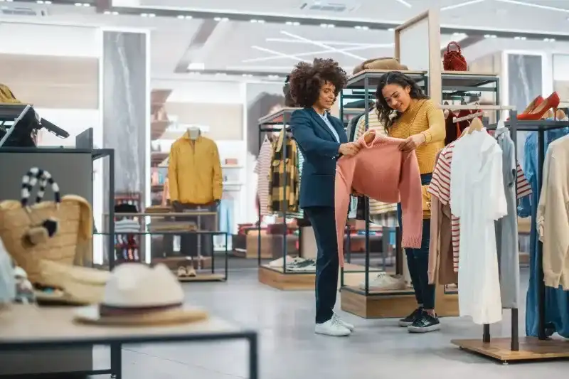 retail staff helping customer