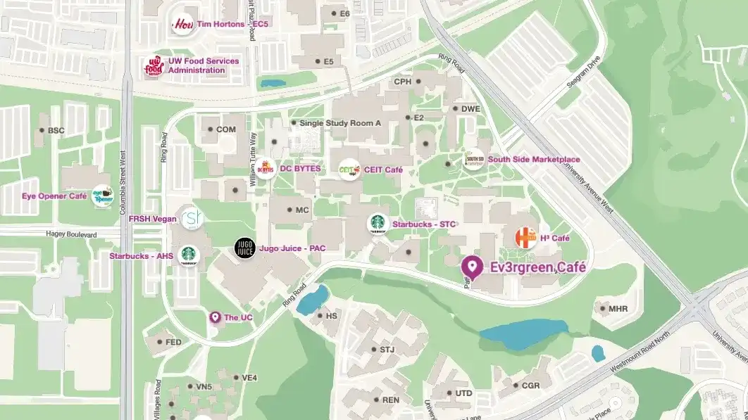 University of Waterloo campus map