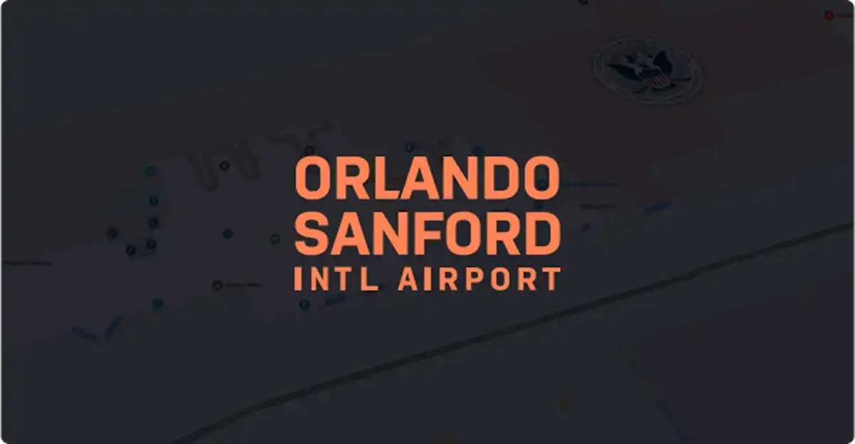 Orlando Sanford logo and map