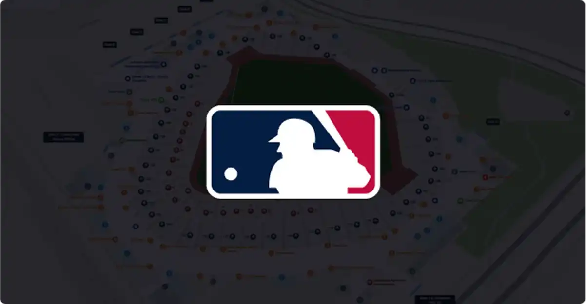 Major League Baseball logo and map