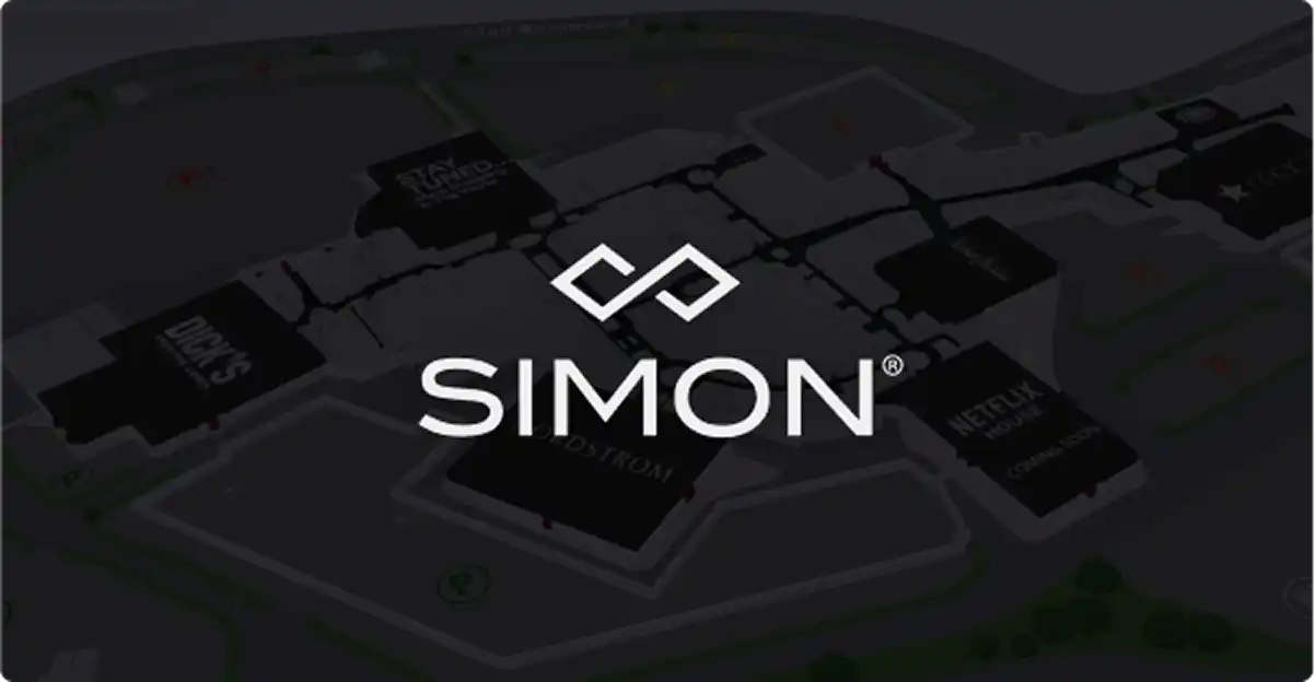 Simon logo and map